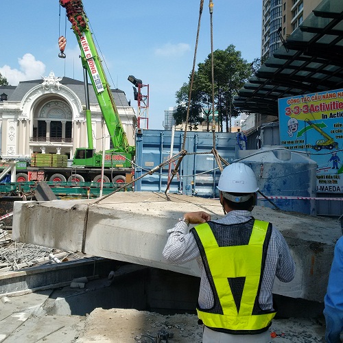 Cắt bê tông sàn dự án tàu điện ngầm Metro HCM